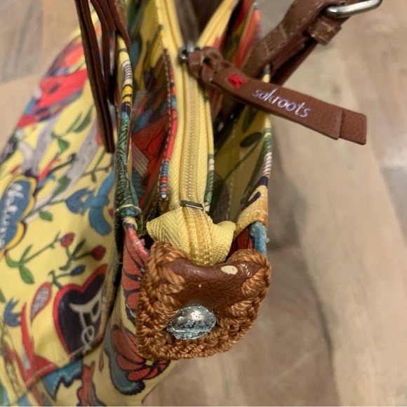 Sakroots Coated Canvas Peace/Bird Multicolored Floral Print Tote Bag - Picture 8 of 16